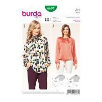 Burda Ladies Sewing Pattern 6697 Gathered Blouse Tops