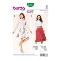 Burda Ladies Easy Sewing Pattern 6698 Gathered Waist Skirts