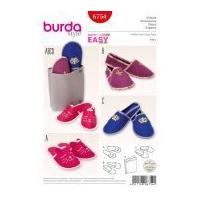 burda ladies mens easy sewing pattern 6754 slippers holder