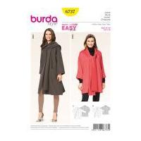 burda ladies easy sewing pattern 6737 coat jacket with scarf