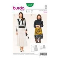 Burda Ladies Easy Sewing Pattern 6699 Panelled Skirts in 2 Lengths