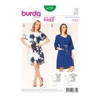 Burda Ladies Easy Sewing Pattern 6732 Loose Fit Gathered Waist Dresses