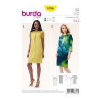 Burda Ladies Easy Sewing Pattern 6706 Shift Dresses with Gathered Neck Detail