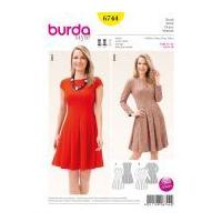 Burda Ladies Sewing Pattern 6744 Dresses with Swingy Skirts