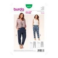 Burda Ladies Easy Sewing Pattern 6678 Tapered Leg Casual Pants