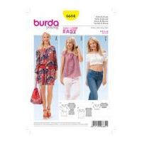 burda ladies easy sewing pattern 6684 dress blouse tops