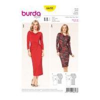 burda ladies sewing pattern 6693 gathered waist cowl neck dresses