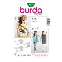 burda ladies plus sizes easy sewing pattern 7098 t shirt tops jacket
