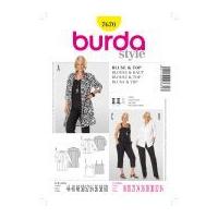 burda ladies plus sizes sewing pattern 7670 tops blouses