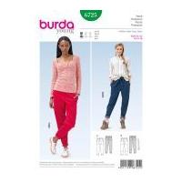 burda ladies easy sewing pattern 6725 trouser pants tie belt