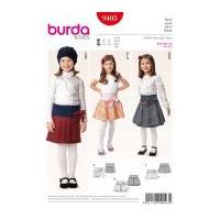 Burda Girls Easy Sewing Pattern 9403 Elastic Waist Short Skirts