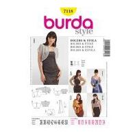Burda Ladies Easy Sewing Pattern 7118 Bolero, Jacket, Stole & Scarf Accessories