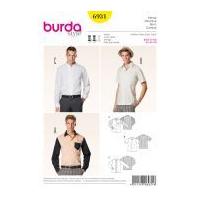 Burda Men's Sewing Pattern 6931 Long & Short Sleeve Shirts