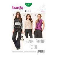 burda ladies easy sewing pattern 6567 peplum tops