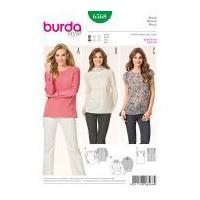 burda ladies easy sewing pattern 6568 blouse tops