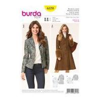 burda ladies sewing pattern 6570 classic coat peplum jacket