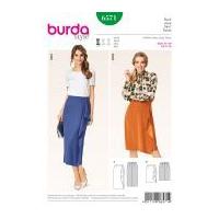 Burda Ladies Easy Sewing Pattern 6571 Mock Wrap Skirt with Flounce