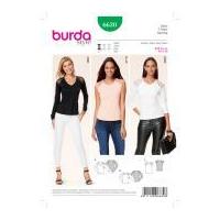 burda ladies easy sewing pattern 6630 panelled shoulder tops