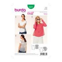 Burda Ladies Easy Sewing Pattern 6631 Loose Fit Blouse Tops