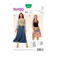 burda ladies sewing pattern 6635 shaped yoke skirts