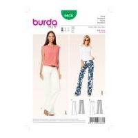 Burda Ladies Easy Sewing Pattern 6636 Bell Bottom Trouser Pants