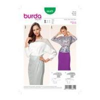 Burda Ladies Easy Sewing Pattern 6649 Back Button Blouse Tops