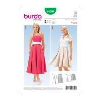 Burda Ladies Easy Sewing Pattern 6650 Inverted Pleat Bell Shaped Skirts