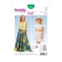Burda Ladies Easy Sewing Pattern 6666 Tiered Skirts