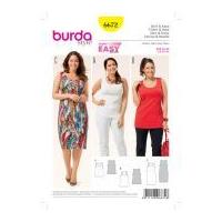 burda ladies easy sewing pattern 6672 simple tops dress