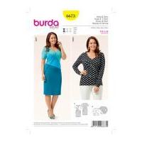 Burda Ladies Easy Sewing Pattern 6673 Colour Blocking Top & Dress
