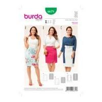 burda ladies easy sewing pattern 6679 figure hugging panel skirts