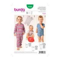 Burda Baby Easy Sewing Pattern 9384 Bodysuit & Rompers