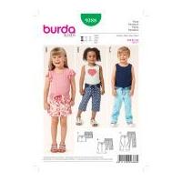 Burda Childrens Easy Sewing Pattern 9388 Shorts & Pants