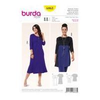 burda ladies plus size sewing pattern 6863 tunic top dress