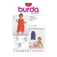 Burda Toddlers Easy Sewing Pattern 9652 Dungarees Jumpsuit