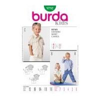 burda childrens easy sewing pattern 9792 long short sleeve shirts