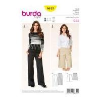 Burda Ladies Easy Sewing Pattern 6613 Trousers & Long Shorts