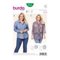 Burda Ladies Plus Size Easy Sewing Pattern 6614 Shirts & Blouses