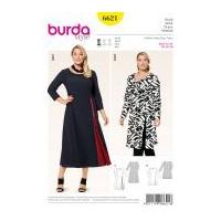 Burda Ladies Plus Size Easy Sewing Pattern 6621 Side Split Godet Dresses