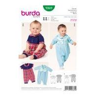 Burda Baby Sewing Pattern 9369 Jumpsuits with Peter Pan Collars