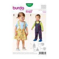 Burda Toddles Easy Sewing Pattern 9372 Dunagrees, Pinafore & Tops