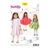 Burda Girls Easy Sewing Pattern 9375 Dresses with Flared Bell Shape Skirts