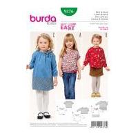 Burda Girls Easy Sewing Pattern 9376 Raglan Sleeve Tops & Dress