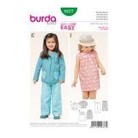 burda girls easy sewing pattern 9377 top with heart pockets pants dres ...