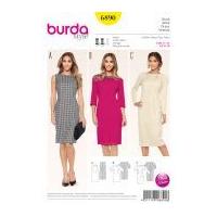 burda ladies petite size sewing pattern 6890 simple fitted dresses