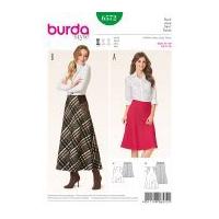 Burda Ladies Easy Sewing Pattern 6572 Bell Shape Skirts with Side Inserts