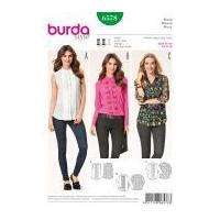 Burda Ladies Sewing Pattern 6578 Pleated Front Blouses