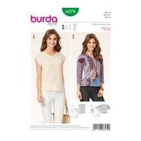 Burda Ladies Easy Sewing Pattern 6579 Patchwork V Neck Tops