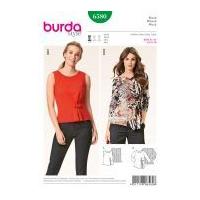 burda ladies easy sewing pattern 6580 blouses with side pleats bow