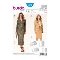 Burda Ladies Sewing Pattern 6582 Suit Blazer Jacket & Pencil Skirt